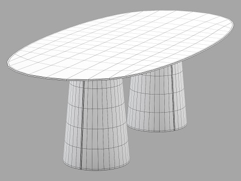 Moroso dining set tulp chair-vol table oval Modelo 3D