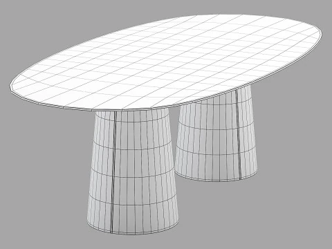 मोरोसो डाइनिंग सेट टल्प चेयर-वॉल्यूम टेबल ओवल 3D मॉडल