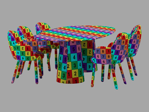 Moroso dining set tulp chair-vol table oval Modelo 3D