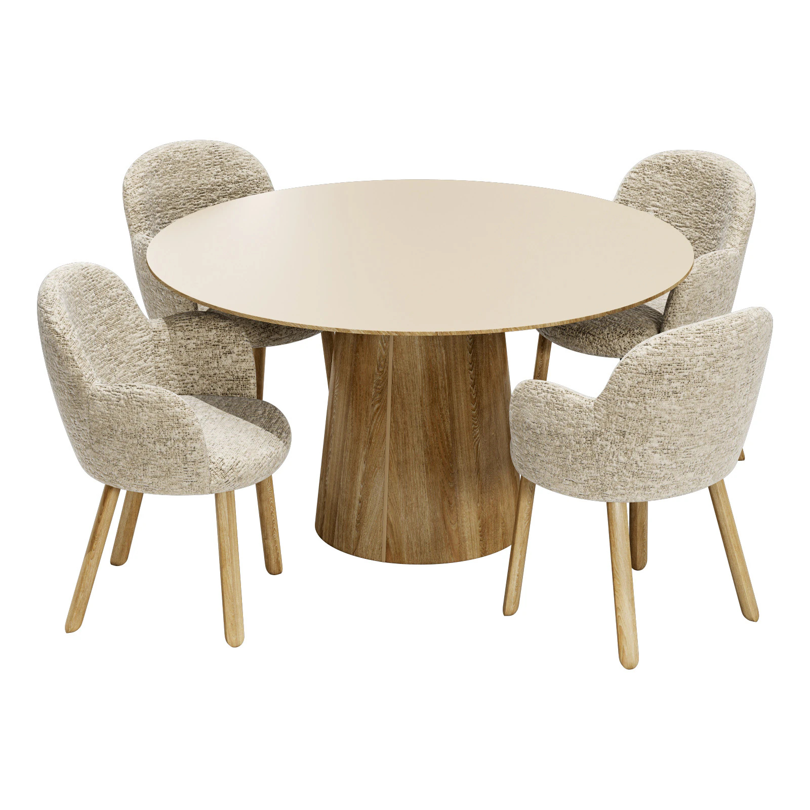 Conjunto de jantar Moroso tulp cadeira-vol mesa redonda Modelo 3D .c4d .max .obj .3ds .fbx .stl .blend 