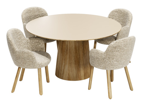 Moroso dining set tulp chair-vol table round Modelo 3D