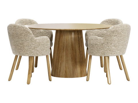 Moroso dining set tulp chair-vol table round 3D Модель