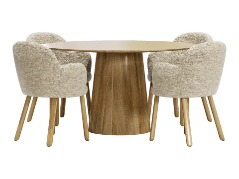 Conjunto de jantar Moroso tulp cadeira-vol mesa redonda Modelo 3D