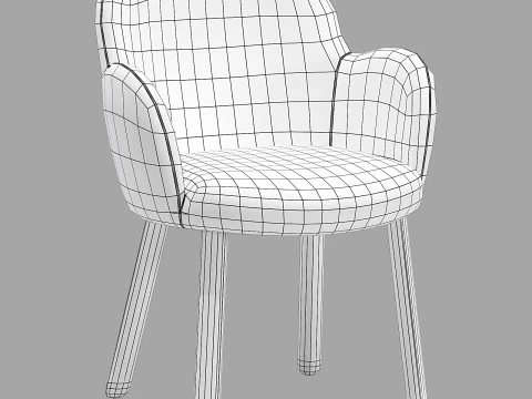Conjunto de jantar Moroso tulp cadeira-vol mesa redonda Modelo 3D