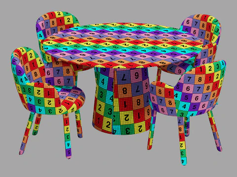 Conjunto de jantar Moroso tulp cadeira-vol mesa redonda Modelo 3D