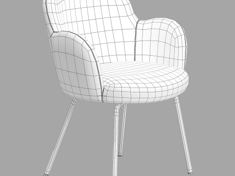 Moroso tulp chair-metal legs Modelo 3D