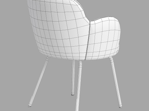 Moroso tulp chair-metal legs Modelo 3D