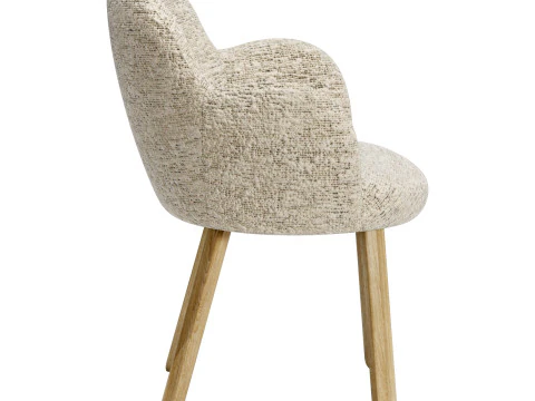 Moroso tulp chair-wood legs 3D Model