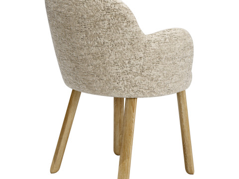 Moroso tulp chair-wood legs Modelo 3D