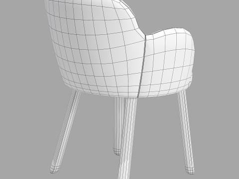 Moroso tulp chair-wood legs Modelo 3D