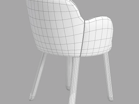 Moroso tulp chair-wood legs 3D Model