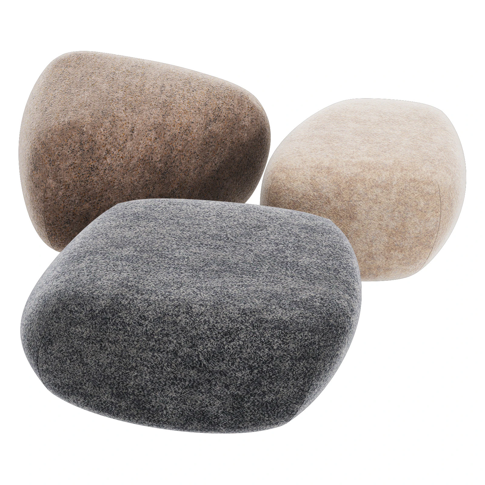 Moroso pebble ottoman 3D Model .c4d .max .obj .3ds .fbx .stl .blend 