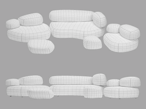 Moroso sistema di ciottoli set 001 Modello 3D