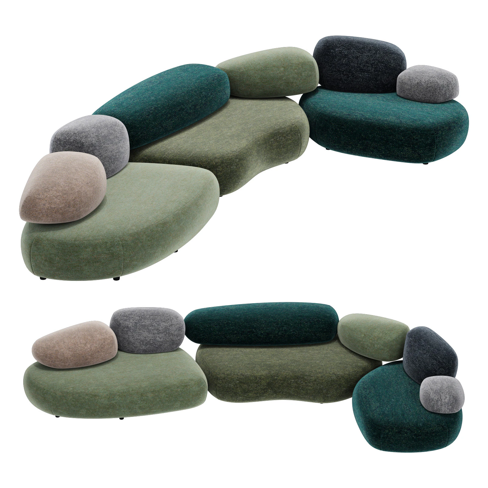 Moroso pebble system set 002 3D Model .c4d .max .obj .3ds .fbx .stl .blend 