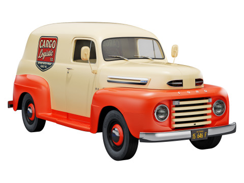 F 1 panel truck 1948 3D Model