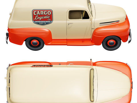 F 1 panel truck 1948 Modello 3D