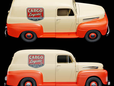 F 1 panel truck 1948 Modello 3D