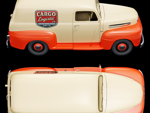 F 1 panel truck 1948 Modello 3D
