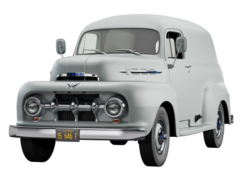 F 1 panel truck 1952 3D 模型