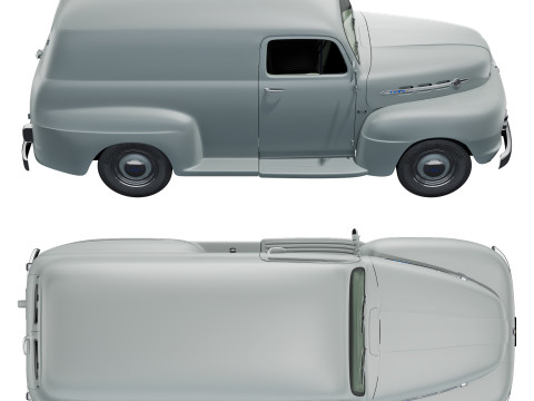 F 1 panel truck 1952 3D 模型