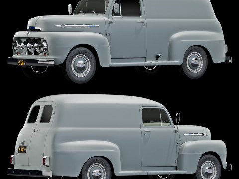 F 1 panel truck 1952 3D 模型