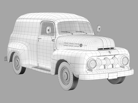 F 1 panel truck 1952 3D 模型