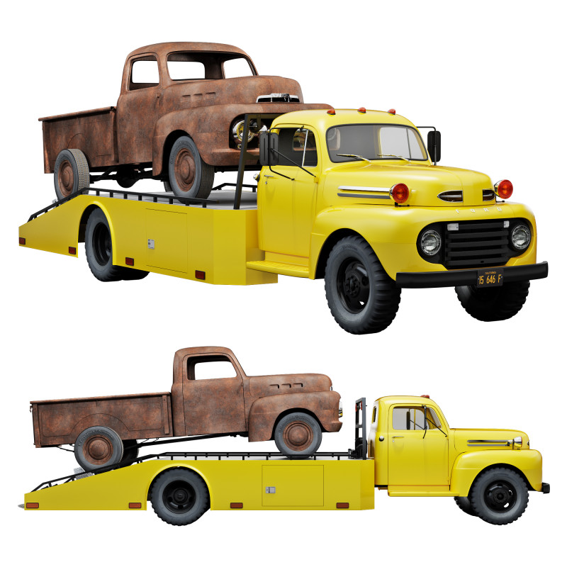 F 6 ramp truck 1948 Modelo 3D .c4d .max .obj .3ds .fbx .stl .blend