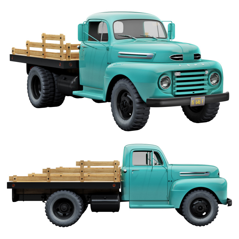 F 6 truck 1948 Model 3D .c4d .max .obj .3ds .fbx .stl .blend