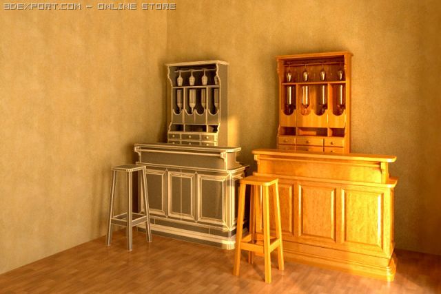 table chair 3D 模型 .c4d .max .obj .3ds .fbx .stl .blend 