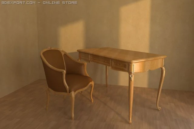 scrivania 3D Model .c4d .max .obj .3ds .fbx .stl .blend 