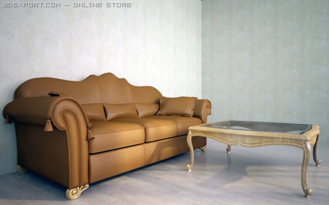 divan and table Model 3D .c4d .max .obj .3ds .fbx .stl .blend 