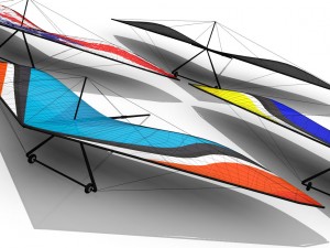 hang gliding set - 4 different designs included low poly easy management hang glide Model 3D