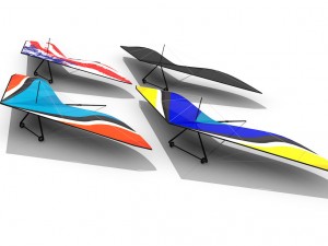 hang gliding set - 4 different designs included low poly easy management hang glide 3D Model