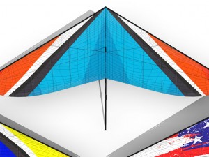 hang gliding set - 4 different designs included low poly easy management hang glide 3D Model