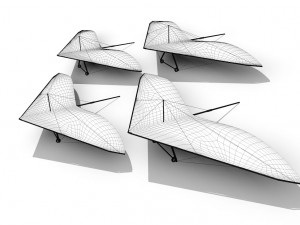 hang gliding set - 4 different designs included low poly easy management hang glide 3D Model