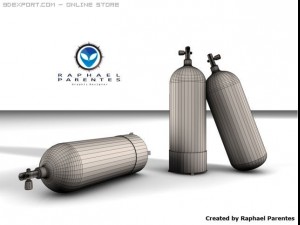 scuba dive cylinder tank 3Dモデル