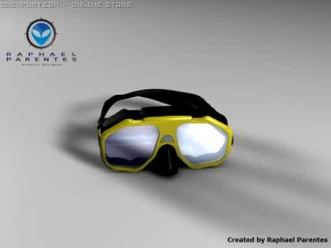 &oacute;culos de m&aacute;scara de mergulhador nadador Modelo 3D