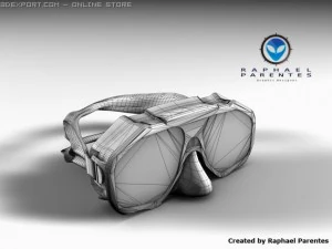 &oacute;culos de m&aacute;scara de mergulhador nadador Modelo 3D