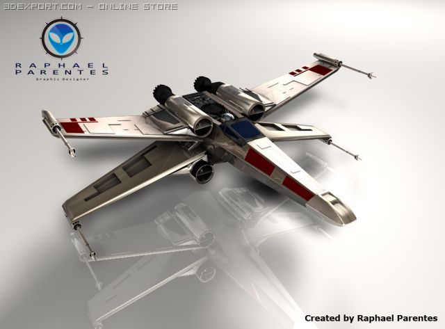 xwing spacecraft spaceship star wars 3D Model .c4d .max .obj .3ds .fbx .stl .blend 