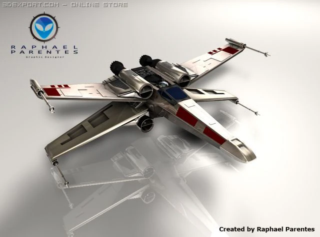 xwing spacecraft spaceship star wars 3D Model .c4d .max .obj .3ds .fbx .stl .blend 