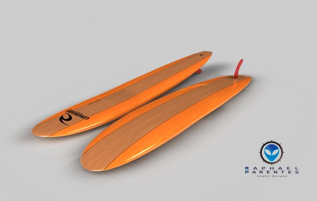 long surf board Modelo 3D .c4d .max .obj .3ds .fbx .stl .blend 