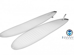 long surf board Modelo 3D