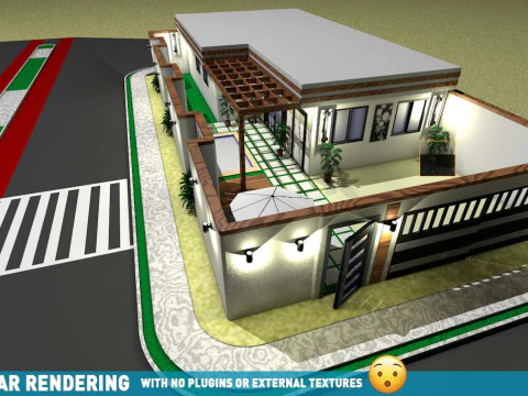 Современный дом в кондоминиуме, земельный участок 10x20 метров. Простота в использовании, без стресса, работает с плагином или без него. 3D Модель