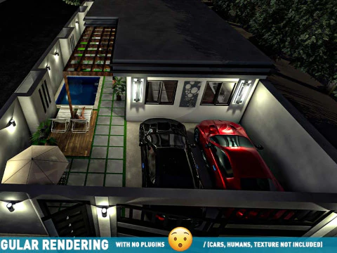 Современный дом в кондоминиуме, земельный участок 10x20 метров. Простота в использовании, без стресса, работает с плагином или без него. 3D Модель