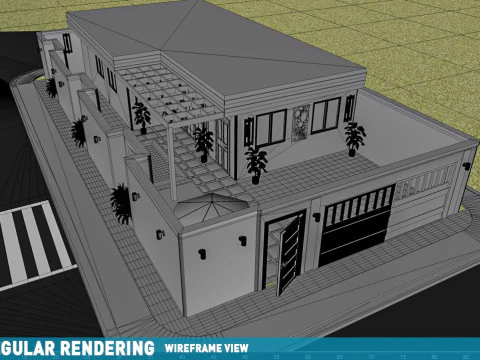 Современный дом в кондоминиуме, земельный участок 10x20 метров. Простота в использовании, без стресса, работает с плагином или без него. 3D Модель