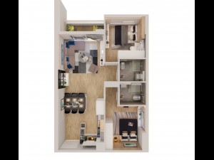 modern cutaway apartment 3D Model