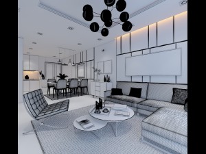 modern cutaway apartment 3D Model