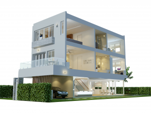 cutaway modern house full furnitures Model 3D