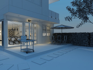 cutaway modern house full furnitures Model 3D