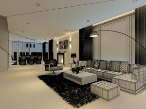 cutaway modern house full furnitures Model 3D